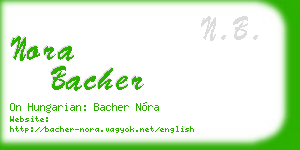 nora bacher business card