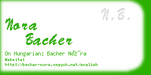 nora bacher business card